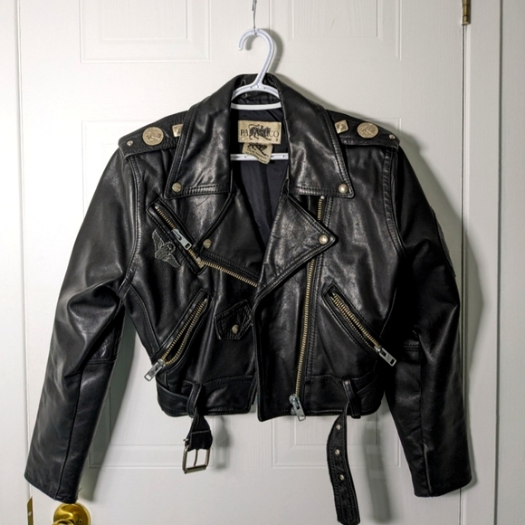 Vintage 80s PARASUCO Leather Motorcycle Jacket - Picture 1 of 11